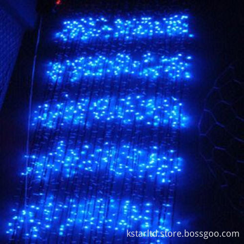Waterfall Effect LED Curtain Light with 2 x 3m Size and 1,200 Blue LED, Indoor and Outdoor Use